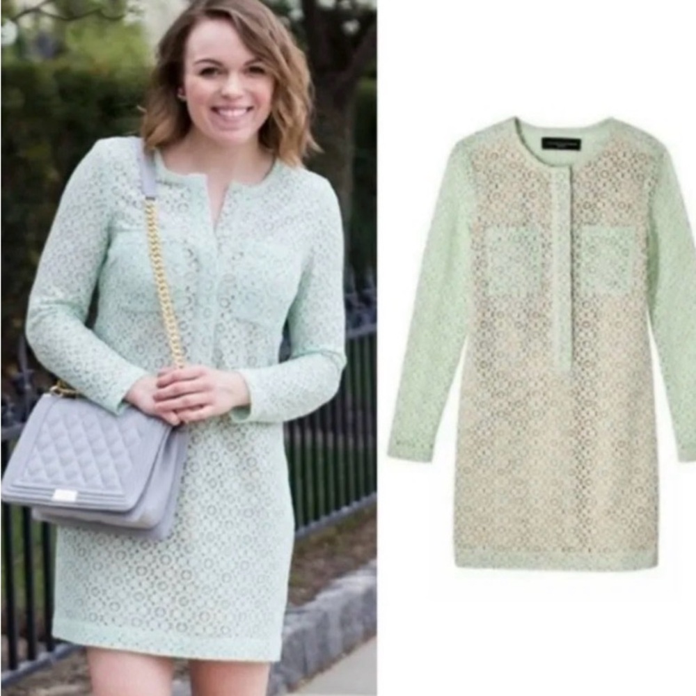 Victoria Beckham for Target Mint Lace Long Sleeve Dress